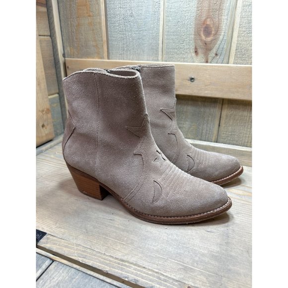 Bottines JOIE En Daim Brun, Taille 36 - Occasion - Talon Haut, Style Cheville Croisé